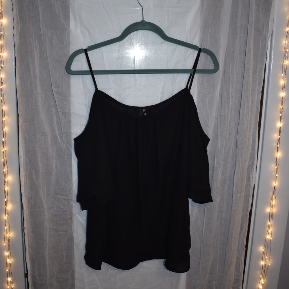 Cold Shoulder Black Top